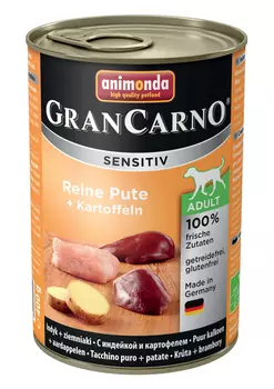 Влажный корм для собак Animonda GranCarno Sensitiv для чувствительных с индейкой и картофелем 0,4 кг