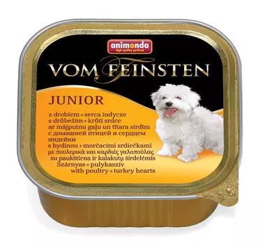 Влажный корм для собак Animonda Vom Feinsten Junior с мясом домашней птицы и сердцем индейки 0,15 кг