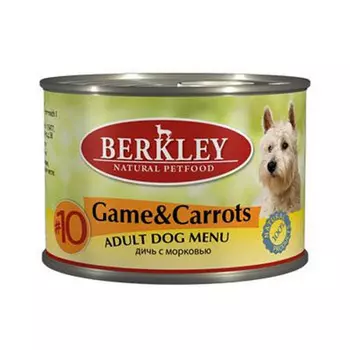 Влажный корм для собак Berkley №10 Game &amp; Carrots 0,2 кг