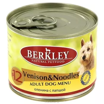 Влажный корм для собак Berkley №12 Venision &amp; Noodles 0,2 кг