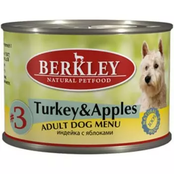 Влажный корм для собак Berkley №3 Turkey &amp; Apples 0,2 кг