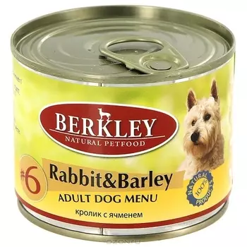 Влажный корм для собак Berkley №6 Rabbit &amp; Barley 0,2 кг