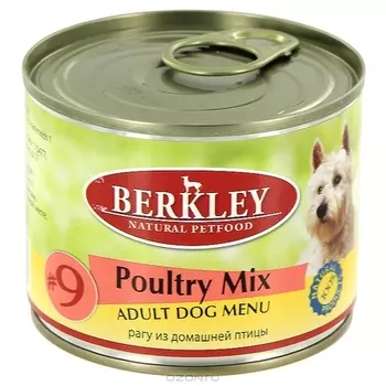 Влажный корм для собак Berkley №9 Poultry Mix 0,2 кг