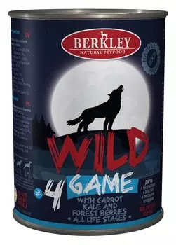 Влажный корм для собак Berkley Дичь с морковью, капустой и лесными ягодами №4 0,4 кг