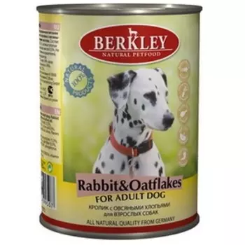 Влажный корм для собак Berkley Rabbit &amp; Oatflakes 0,4 кг