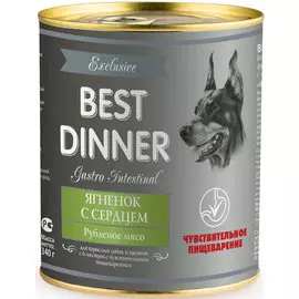 Влажный корм для собак Best Dinner Exclusive Gastro Intestinal Ягненок с сердцем 0,34 кг