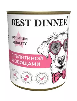 Влажный корм для собак Best Dinner Premium Меню №4 с телятиной и овощами 0,34 кг