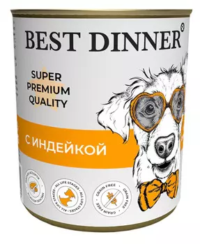 Влажный корм для собак Best Dinner Super Premium с индейкой 0,34 кг