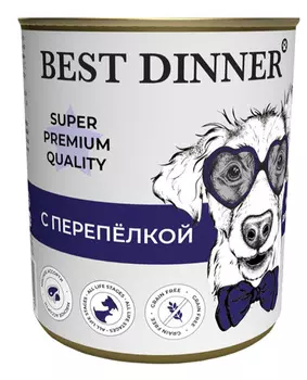 Влажный корм для собак Best Dinner Super Premium с перепелкой 0,34 кг