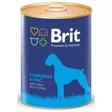 Влажный корм для собак Brit Premium Beef &amp; Rice 0,85 кг