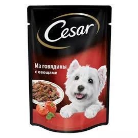 Влажный корм для собак Cesar говядина с овощами пауч 0,1 кг