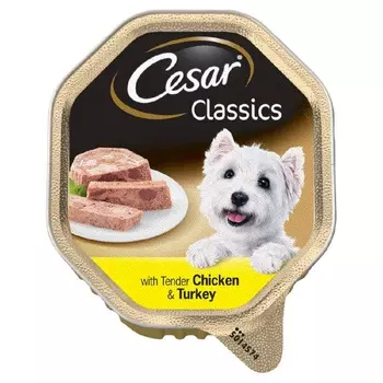 Влажный корм для собак Cesar паштет курица и индейка 0,15 кг