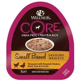 Влажный корм для собак Core Small Breed Аппетитное Попурри Из Курочки и Утки Запеченных с Горошком и Морковью 0,85 кг