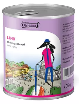 Влажный корм для собак DailyDog casual кусочки ягненка в соусе 0,475 кг