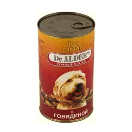 Влажный корм для собак Dr Alders Дог Гарант кусочки в желе с говядиной 1,2 кг