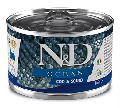 Влажный корм для собак Farmina N&amp;D Ocean Cod &amp; Squid Mini с треской и кальмарами для маленьких пород 0,14 кг