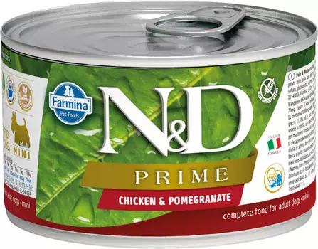 Влажный корм для собак Farmina N &amp; D Rime Chicken &amp; Pomegranate Mini курица с гранатом для маленьких пород 0,14 кг