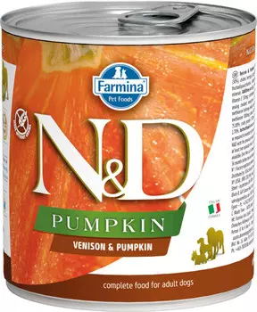 Влажный корм для собак Farmina N &amp; D Venison &amp; Pumpkin с олениной и тыквой 0,285 кг