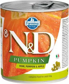 Влажный корм для собак Farmina N &amp; D Boar, Pumpkin &amp; Apple с кабаном, яблоком и тыквой 0,285 кг