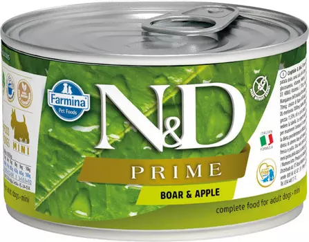 Влажный корм для собак Farmina N &amp; D Prime Boar &amp; Apple Mini с кабаном и яблоком для маленьких пород 0,14 кг
