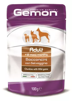 Влажный корм для собак Gemon Dog Pouch кусочки дичи пауч 0,1 кг