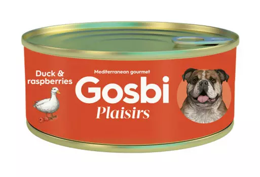 Влажный корм для собак Gosbi Plaisirs Duck &amp; Raspberries с уткой и малиной 0,185 кг