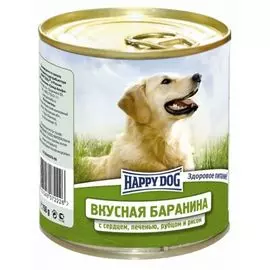 Влажный корм для собак Happy Dog Баранина с сердцем печенью рубцом и рисом 0,75 кг