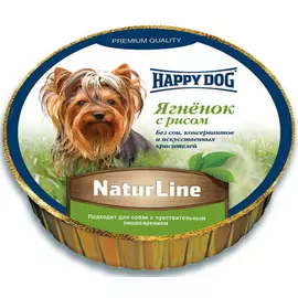 Влажный корм для собак Happy Dog Natur Line Паштет Ягненок Рис 0,085 кг