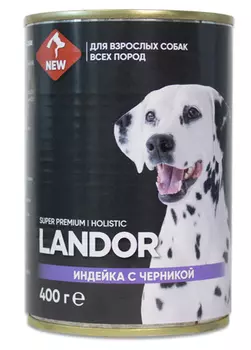 Влажный корм для собак Landor индейка с черникой 0,4 кг