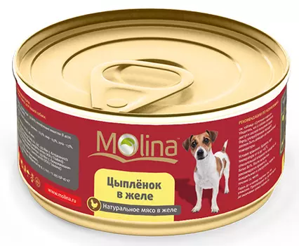 Влажный корм для собак Molina Цыпленок в Желе 0,085 кг