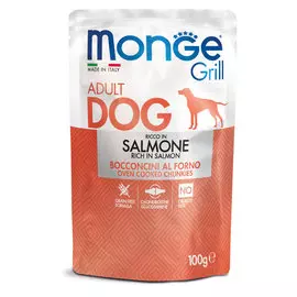 Влажный корм для собак Monge Dog Grill Pouch с лососем пауч 0,1 кг