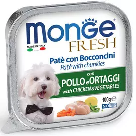 Влажный корм для собак Monge Fresh курица с овощами 0,1 кг