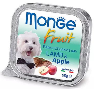 Влажный корм для собак Monge Fruit ягненок с яблоком 0,1 кг