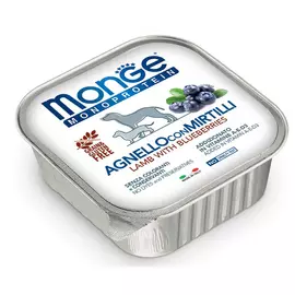 Влажный корм для собак Monge Monge Dog Monoprotein Fruits консервы для собак паштет из ягненка с черникой 150г 0,15 кг