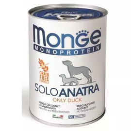 Влажный корм для собак Monge Monoproteico Solo паштет из утки 0,4 кг