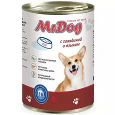 Влажный корм для собак Mr.Dog с говядиной и языком 0,41 кг