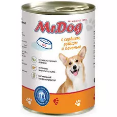 Влажный корм для собак Mr.Dog с сердцем, рубцом и печенью 0,41 кг