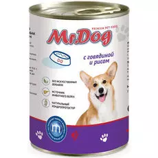 Влажный корм для собак Mr.Dog с говядиной и рисом 0,41 кг