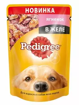 Влажный корм для собак Pedigree с ягненком в желе 24шт 0,1 кг