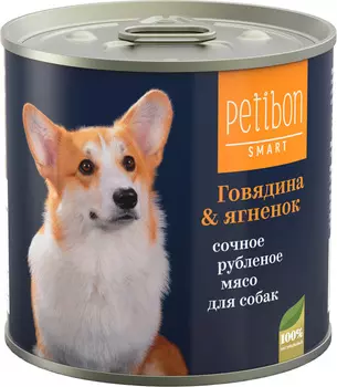 Влажный корм для собак Petibon Smart Рубленое мясо с говядиной и ягненком 0,24 кг