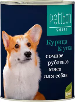 Влажный корм для собак Petibon Smart Рубленое мясо с курицей и уткой 0,41 кг