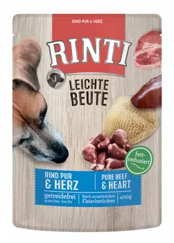 Влажный корм для собак Rinti Leichte Beute с говядиной и птичьими сердечками 0,4 кг