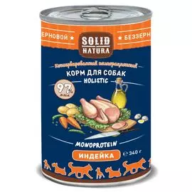Влажный корм для собак Solid Natura Holistic Индейка 0,34 кг