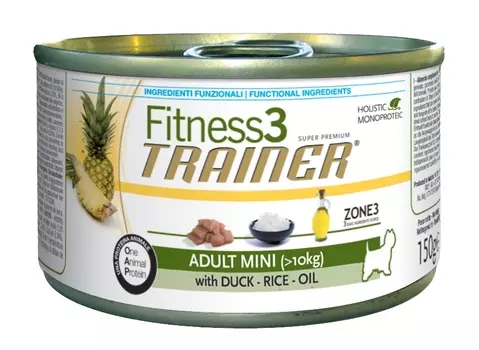 Влажный корм для собак Trainer Fitness3 No Gluten Adult Mini Duck and rice canned 0,15 кг