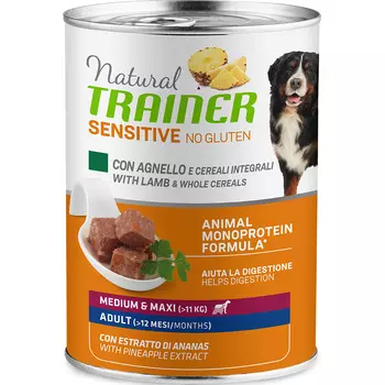 Влажный корм для собак Trainer Natural Sensitive No Gluten Medium/Maxi Adult Lamb&amp;Rice 0,4 кг
