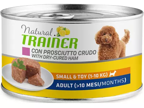 Влажный корм для собак Trainer Natural Small &amp; Toy with dry-cured ham 0,15 кг