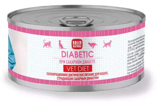 Влажный корм Solid Natura VET Diabetic диетический для кошек 0,1 кг