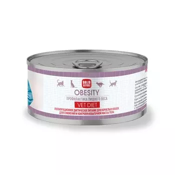 Влажный корм Solid Natura VET Obesity диета для кошек 0,1 кг
