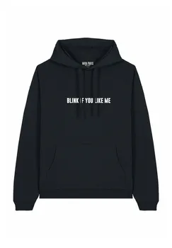 Толстовка BLINK IF YOU LIKE ME EMBROIDERY UNISEX - Hoodie Mira Paris, черный