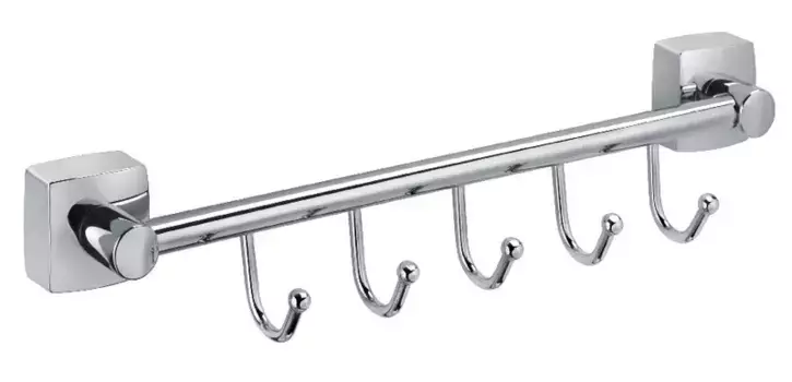 Планка с крючками «Fixsen» Kvadro FX-61305B-5 на стену хром